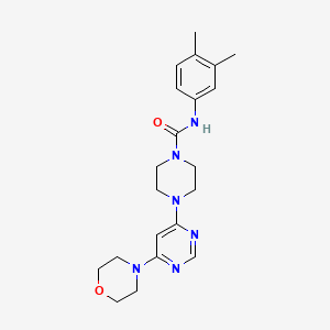 molecular formula C21H28N6O2 B4522498 N-(3,4-dimethylphenyl)-4-[6-(4-morpholinyl)-4-pyrimidinyl]-1-piperazinecarboxamide 
