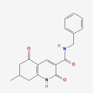 molecular formula C18H18N2O3 B4522525 N-benzyl-7-methyl-2,5-dioxo-1,2,5,6,7,8-hexahydro-3-quinolinecarboxamide 