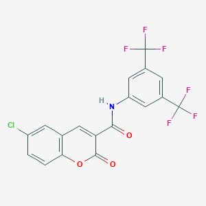 molecular formula C18H8ClF6NO3 B452264 N-[3,5-bis(trifluoromethyl)phenyl]-6-chloro-2-oxochromene-3-carboxamide 