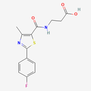 molecular formula C14H13FN2O3S B4522695 N-{[2-(4-fluorophenyl)-4-methyl-1,3-thiazol-5-yl]carbonyl}-beta-alanine 