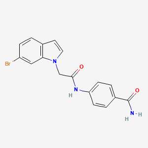 molecular formula C17H14BrN3O2 B4522960 4-{[(6-bromo-1H-indol-1-yl)acetyl]amino}benzamide 