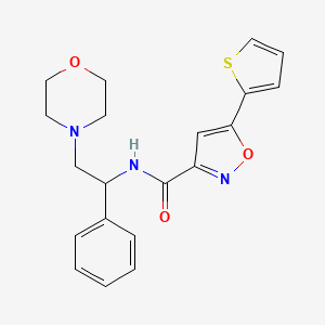 molecular formula C20H21N3O3S B4522987 N-[2-(4-morpholinyl)-1-phenylethyl]-5-(2-thienyl)-3-isoxazolecarboxamide 