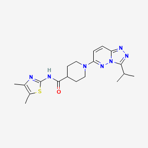 molecular formula C19H25N7OS B4522995 N-(4,5-dimethyl-1,3-thiazol-2-yl)-1-[3-(propan-2-yl)[1,2,4]triazolo[4,3-b]pyridazin-6-yl]piperidine-4-carboxamide 