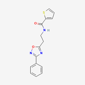 molecular formula C15H13N3O2S B4523337 N-[2-(3-phenyl-1,2,4-oxadiazol-5-yl)ethyl]thiophene-2-carboxamide 