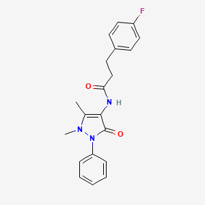 molecular formula C20H20FN3O2 B4523419 N-(1,5-dimethyl-3-oxo-2-phenyl-2,3-dihydro-1H-pyrazol-4-yl)-3-(4-fluorophenyl)propanamide 