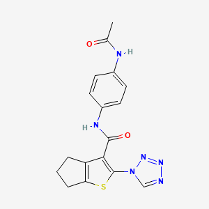 molecular formula C17H16N6O2S B4523449 N-[4-(acetylamino)phenyl]-2-(1H-tetrazol-1-yl)-5,6-dihydro-4H-cyclopenta[b]thiophene-3-carboxamide 