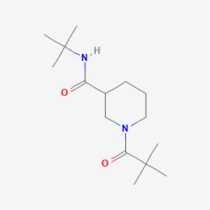 molecular formula C15H28N2O2 B4523512 N-(tert-butyl)-1-(2,2-dimethylpropanoyl)-3-piperidinecarboxamide 
