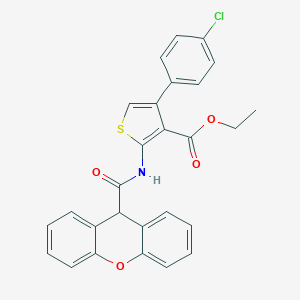 molecular formula C27H20ClNO4S B452364 ETHYL 4-(4-CHLOROPHENYL)-2-(9H-XANTHENE-9-AMIDO)THIOPHENE-3-CARBOXYLATE 