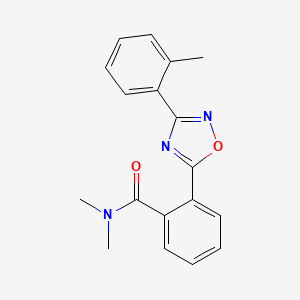 molecular formula C18H17N3O2 B4523732 N,N-dimethyl-2-[3-(2-methylphenyl)-1,2,4-oxadiazol-5-yl]benzamide 