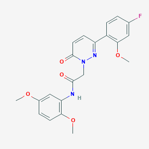molecular formula C21H20FN3O5 B4523896 N-(2,5-dimethoxyphenyl)-2-[3-(4-fluoro-2-methoxyphenyl)-6-oxopyridazin-1(6H)-yl]acetamide 
