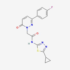 molecular formula C17H14FN5O2S B4523918 N-[(2E)-5-cyclopropyl-1,3,4-thiadiazol-2(3H)-ylidene]-2-[3-(4-fluorophenyl)-6-oxopyridazin-1(6H)-yl]acetamide 