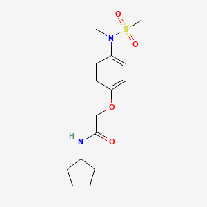 molecular formula C15H22N2O4S B4523991 N-cyclopentyl-2-{4-[methyl(methylsulfonyl)amino]phenoxy}acetamide 