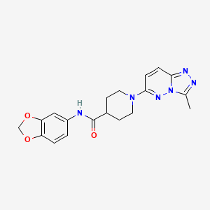 molecular formula C19H20N6O3 B4524028 N-(1,3-benzodioxol-5-yl)-1-(3-methyl[1,2,4]triazolo[4,3-b]pyridazin-6-yl)piperidine-4-carboxamide 