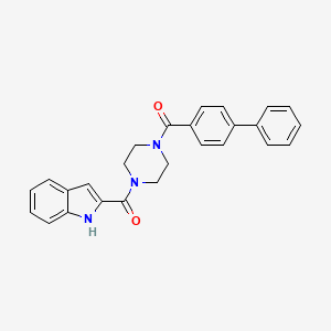 molecular formula C26H23N3O2 B4524071 biphenyl-4-yl[4-(1H-indol-2-ylcarbonyl)piperazin-1-yl]methanone 