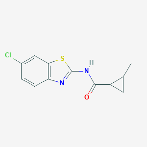 molecular formula C12H11ClN2OS B452434 N-(6-chloro-1,3-benzothiazol-2-yl)-2-methylcyclopropanecarboxamide CAS No. 438196-40-8