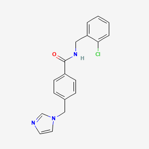 molecular formula C18H16ClN3O B4524389 N-[(2-chlorophenyl)methyl]-4-(imidazol-1-ylmethyl)benzamide 