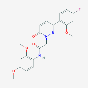 molecular formula C21H20FN3O5 B4524469 N-(2,4-dimethoxyphenyl)-2-(3-(4-fluoro-2-methoxyphenyl)-6-oxopyridazin-1(6H)-yl)acetamide 
