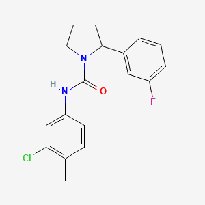 molecular formula C18H18ClFN2O B4524470 N-(3-chloro-4-methylphenyl)-2-(3-fluorophenyl)-1-pyrrolidinecarboxamide 