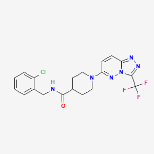 molecular formula C19H18ClF3N6O B4524578 N-(2-chlorobenzyl)-1-[3-(trifluoromethyl)[1,2,4]triazolo[4,3-b]pyridazin-6-yl]piperidine-4-carboxamide 
