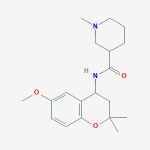 molecular formula C19H28N2O3 B4524775 N-(6-methoxy-2,2-dimethyl-3,4-dihydro-2H-chromen-4-yl)-1-methyl-3-piperidinecarboxamide 