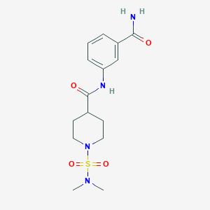 molecular formula C15H22N4O4S B4524814 N-[3-(aminocarbonyl)phenyl]-1-[(dimethylamino)sulfonyl]-4-piperidinecarboxamide 