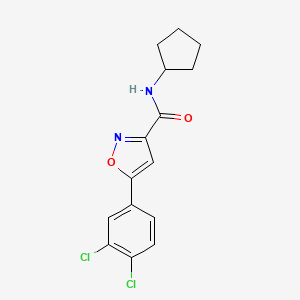 molecular formula C15H14Cl2N2O2 B4524833 N-cyclopentyl-5-(3,4-dichlorophenyl)-1,2-oxazole-3-carboxamide 