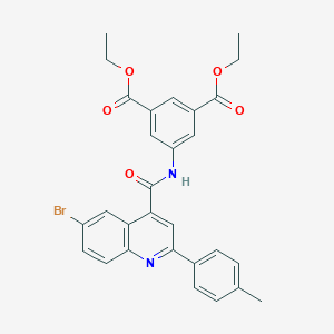 molecular formula C29H25BrN2O5 B452486 Diethyl 5-({[6-bromo-2-(4-methylphenyl)-4-quinolinyl]carbonyl}amino)isophthalate 