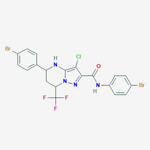 molecular formula C20H14Br2ClF3N4O B452529 N,5-bis(4-bromophenyl)-3-chloro-7-(trifluoromethyl)-4,5,6,7-tetrahydropyrazolo[1,5-a]pyrimidine-2-carboxamide 