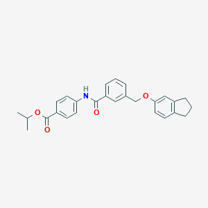 molecular formula C27H27NO4 B452541 isopropyl 4-({3-[(2,3-dihydro-1H-inden-5-yloxy)methyl]benzoyl}amino)benzoate 