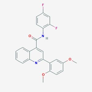 molecular formula C24H18F2N2O3 B452554 N-(2,4-difluorophenyl)-2-(2,5-dimethoxyphenyl)quinoline-4-carboxamide 