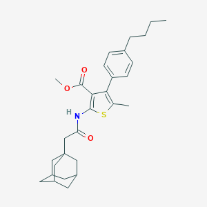 molecular formula C29H37NO3S B452559 Methyl 2-[(1-adamantylacetyl)amino]-4-(4-butylphenyl)-5-methyl-3-thiophenecarboxylate 