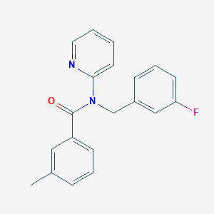 molecular formula C20H17FN2O B4525634 N-[(3-FLUOROPHENYL)METHYL]-3-METHYL-N-(PYRIDIN-2-YL)BENZAMIDE 