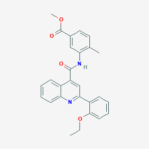 molecular formula C27H24N2O4 B452585 METHYL 3-({[2-(2-ETHOXYPHENYL)-4-QUINOLYL]CARBONYL}AMINO)-4-METHYLBENZOATE 