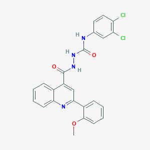 molecular formula C24H18Cl2N4O3 B452586 N-(3,4-dichlorophenyl)-2-{[2-(2-methoxyphenyl)-4-quinolinyl]carbonyl}hydrazinecarboxamide 