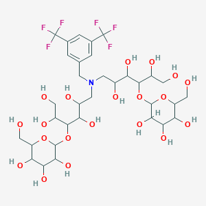 molecular formula C33H51F6NO20 B045259 N,N-Dilactitol-3,5-bis(trifluoromethyl)benzylamine CAS No. 124762-69-2