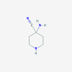 molecular formula C6H11N3 B045261 4-Amino-4-piperidinecarbonitrile CAS No. 50289-05-9