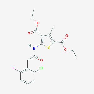 molecular formula C19H19ClFNO5S B452632 Diethyl 5-{[(2-chloro-6-fluorophenyl)acetyl]amino}-3-methyl-2,4-thiophenedicarboxylate 