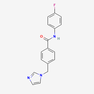 molecular formula C17H14FN3O B4526572 N-(4-fluorophenyl)-4-(imidazol-1-ylmethyl)benzamide 