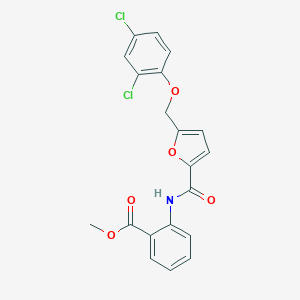 molecular formula C20H15Cl2NO5 B452658 METHYL 2-{5-[(2,4-DICHLOROPHENOXY)METHYL]FURAN-2-AMIDO}BENZOATE 