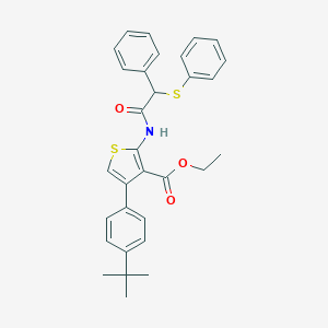 molecular formula C31H31NO3S2 B452705 Ethyl 4-(4-tert-butylphenyl)-2-{[phenyl(phenylsulfanyl)acetyl]amino}-3-thiophenecarboxylate 