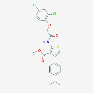 molecular formula C23H21Cl2NO4S B452722 Methyl 2-{[(2,4-dichlorophenoxy)acetyl]amino}-4-(4-isopropylphenyl)-3-thiophenecarboxylate 