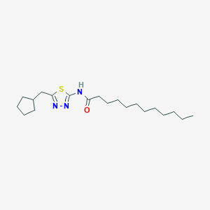 molecular formula C20H35N3OS B452743 N-[5-(cyclopentylmethyl)-1,3,4-thiadiazol-2-yl]dodecanamide 