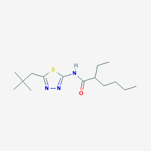 molecular formula C15H27N3OS B452744 N-[5-(2,2-dimethylpropyl)-1,3,4-thiadiazol-2-yl]-2-ethylhexanamide 