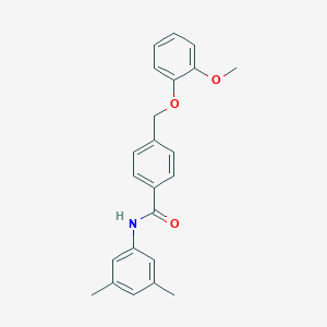 molecular formula C23H23NO3 B452774 N-(3,5-dimethylphenyl)-4-[(2-methoxyphenoxy)methyl]benzamide 