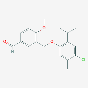 molecular formula C19H21ClO3 B452778 3-((4-Chloro-2-isopropyl-5-methylphenoxy)methyl)-4-methoxybenzaldehyde CAS No. 372498-50-5