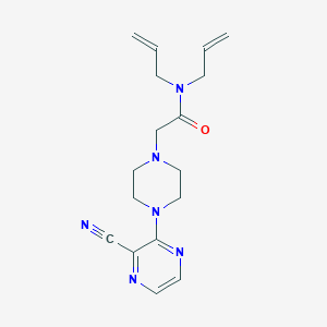 molecular formula C17H22N6O B4528281 N,N-diallyl-2-[4-(3-cyanopyrazin-2-yl)piperazin-1-yl]acetamide 