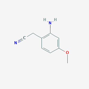 molecular formula C9H10N2O B045283 2-(2-Amino-4-methoxyphenyl)acetonitrile CAS No. 118671-03-7