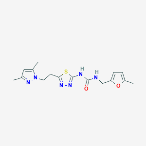 molecular formula C16H20N6O2S B4528348 N-{5-[2-(3,5-dimethyl-1H-pyrazol-1-yl)ethyl]-1,3,4-thiadiazol-2-yl}-N'-[(5-methyl-2-furyl)methyl]urea 