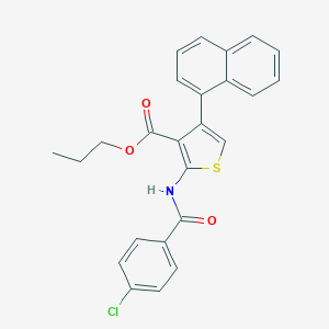 molecular formula C25H20ClNO3S B452838 Propyl 2-[(4-chlorobenzoyl)amino]-4-(1-naphthyl)-3-thiophenecarboxylate 