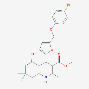 molecular formula C25H26BrNO5 B452867 methyl 4-{5-[(4-bromophenoxy)methyl]-2-furyl}-2,7,7-trimethyl-5-oxo-1,4,5,6,7,8-hexahydro-3-quinolinecarboxylate 